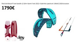 Pack kite surf f-one bandit s2 10m c+barre f one 2022+cabrinha spectrum 140 de 2020 occasion